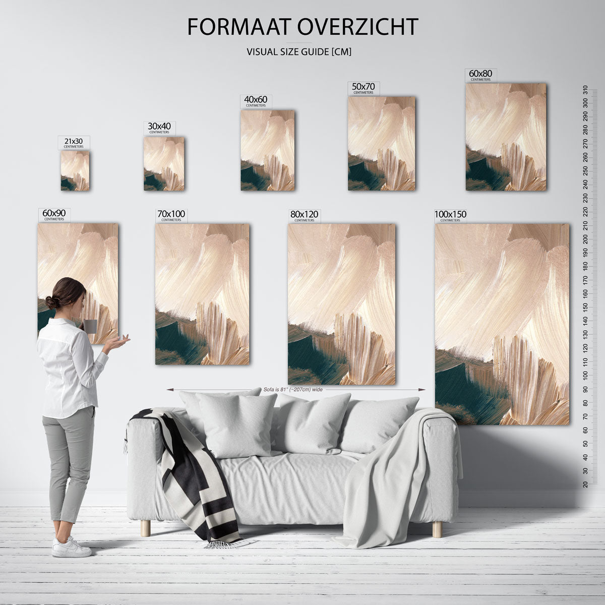 Abstracte penseelstreken Poster