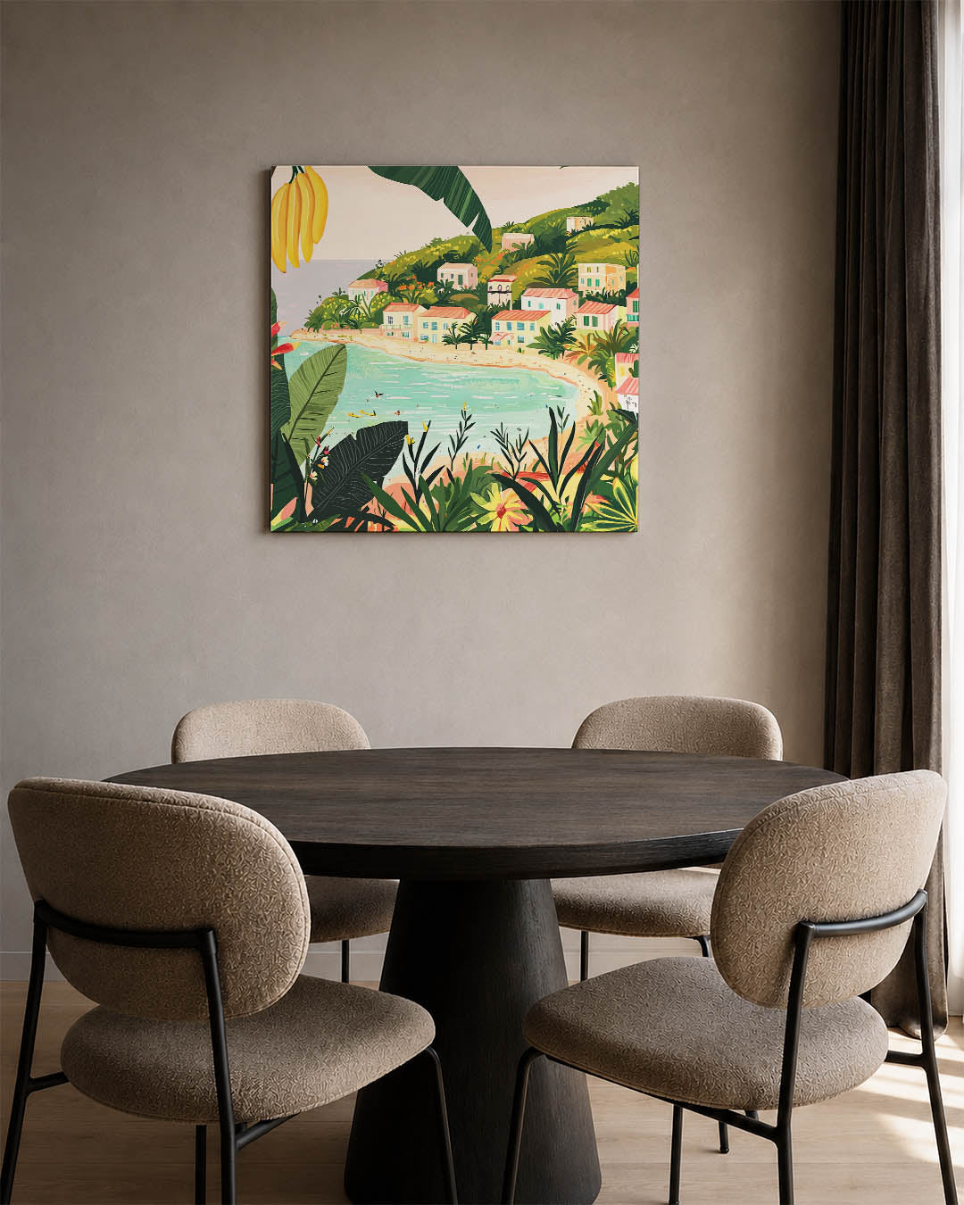 Zonnige kust illustratie Kunstwerk