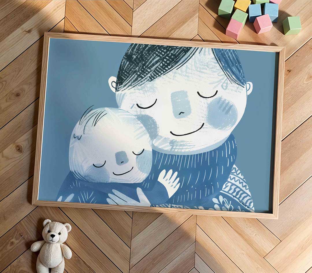 Knuffelende figuren Poster