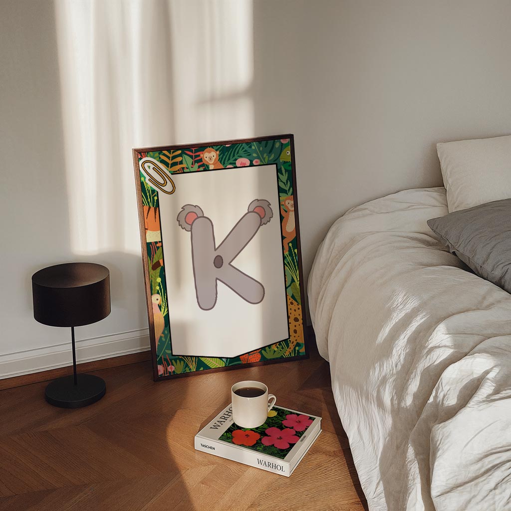 Jungle Vibes Koala Alfabet Poster-WallArtistic