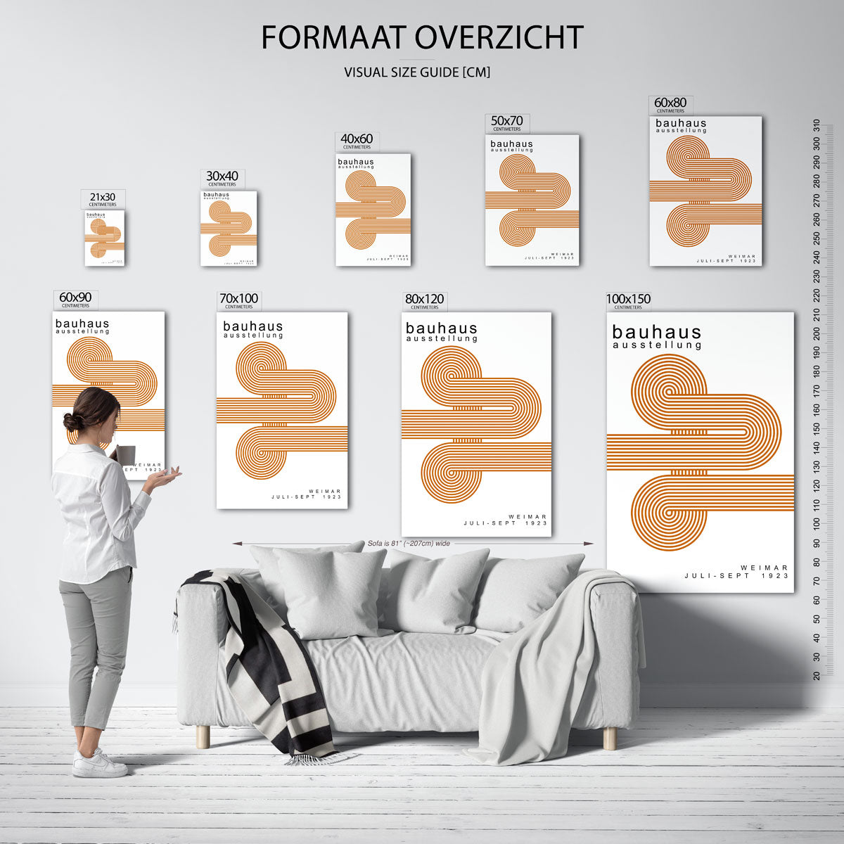 Lijnen en cirkelpatronen Poster