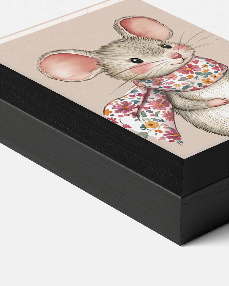 Schattige Muis Met Bloemensjaal Poster-WallArtistic