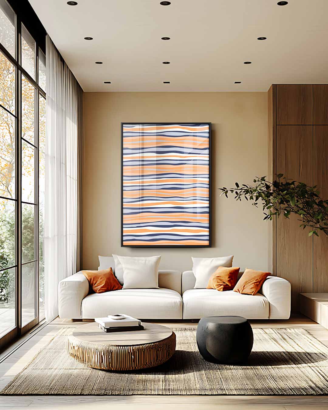 Golvende Stripes Kunstwerk-canvas-dibond-plexiglas-wanddecoratie-WallArtistic