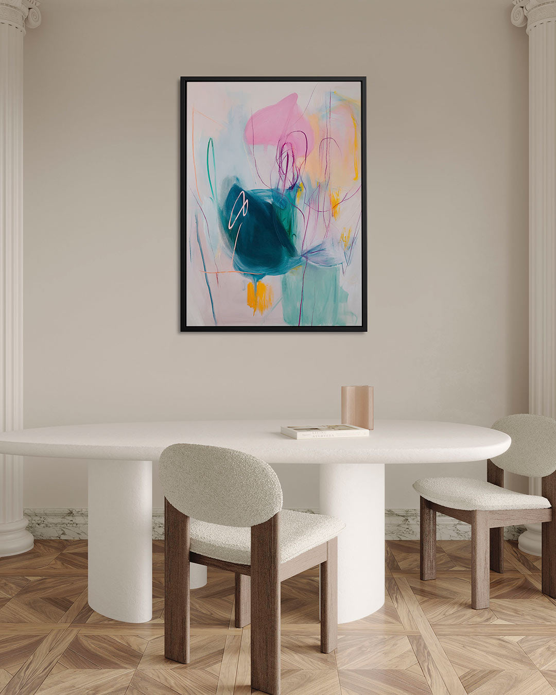Vloeiende kleurencompositie Kunstwerk