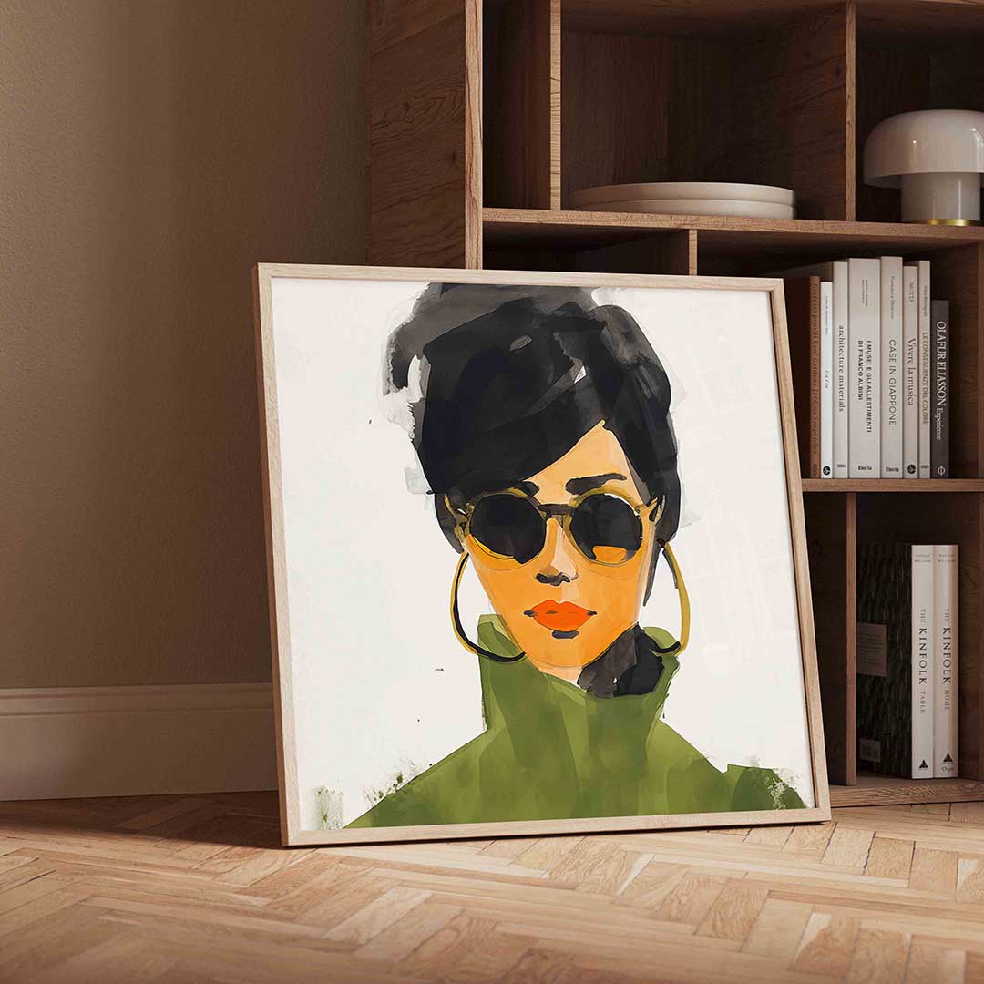 Vrouw met zonnebril Poster