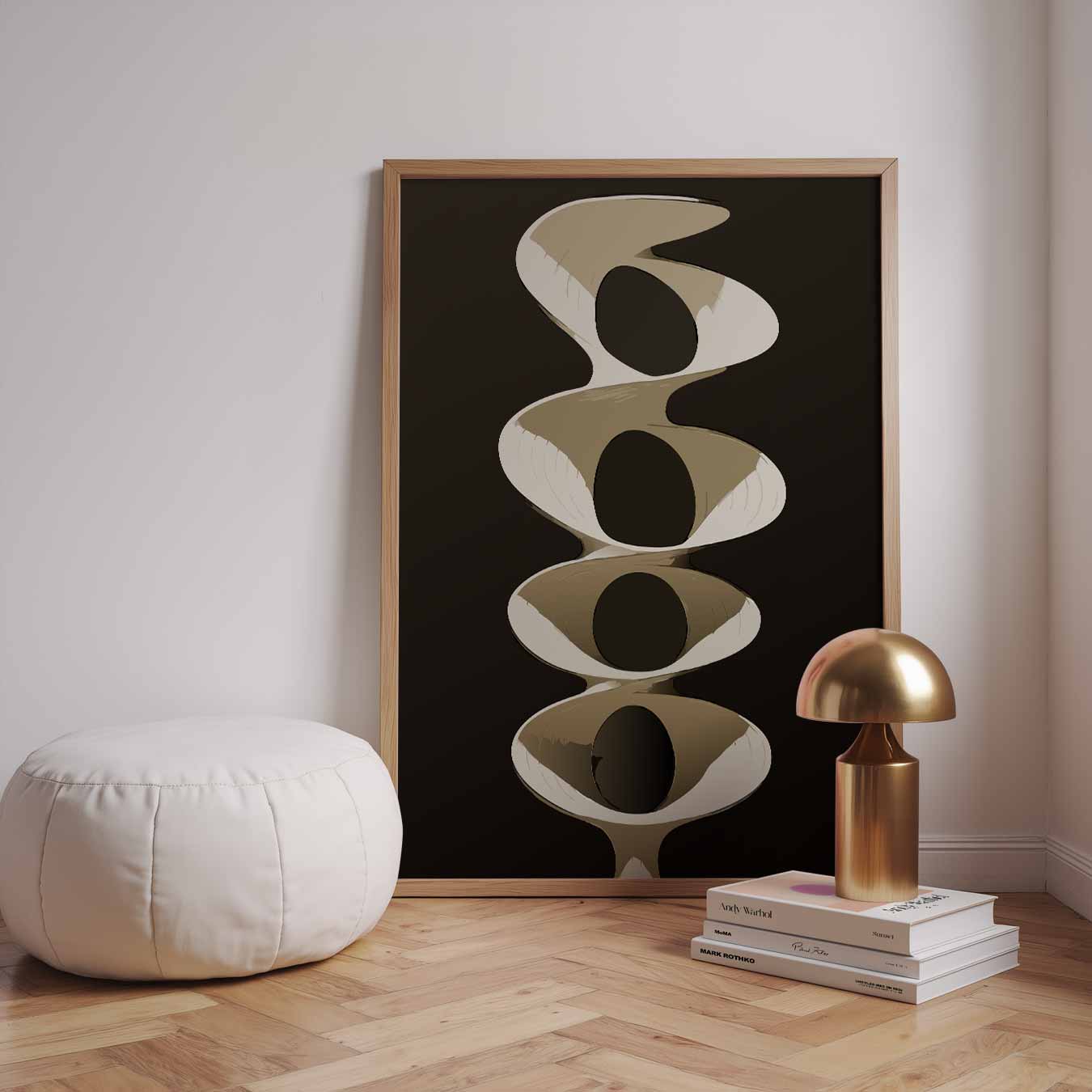 Abstracte Sculptuur in Bruintinten Poster-WallArtistic