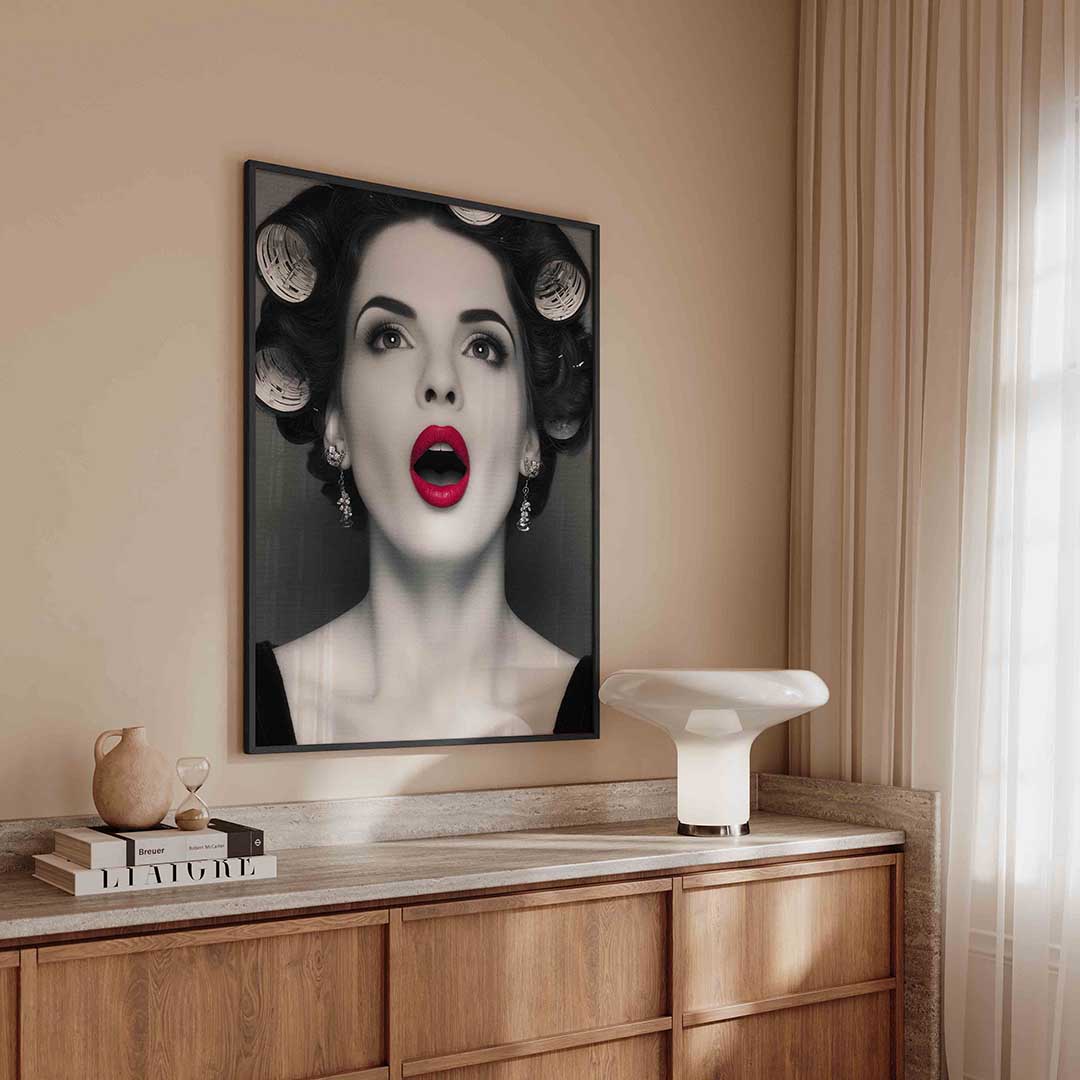 Vrouw met rode lippen Poster