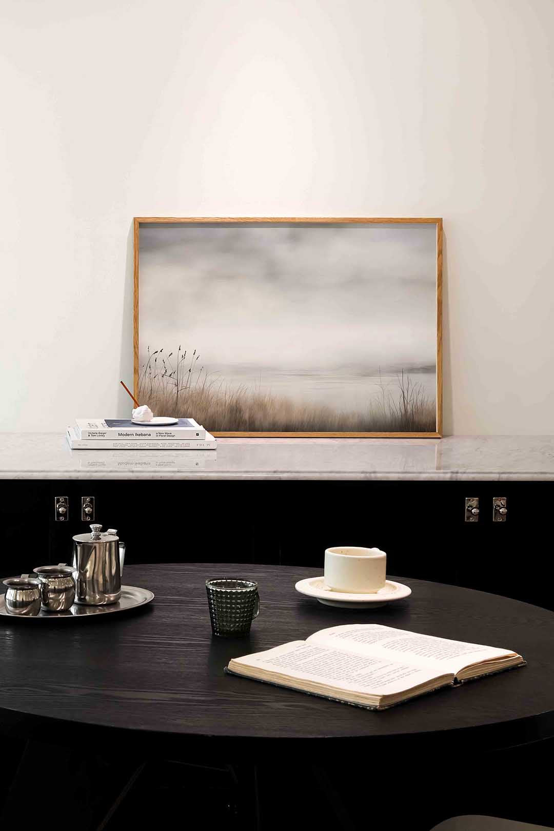 Mistige oever Poster