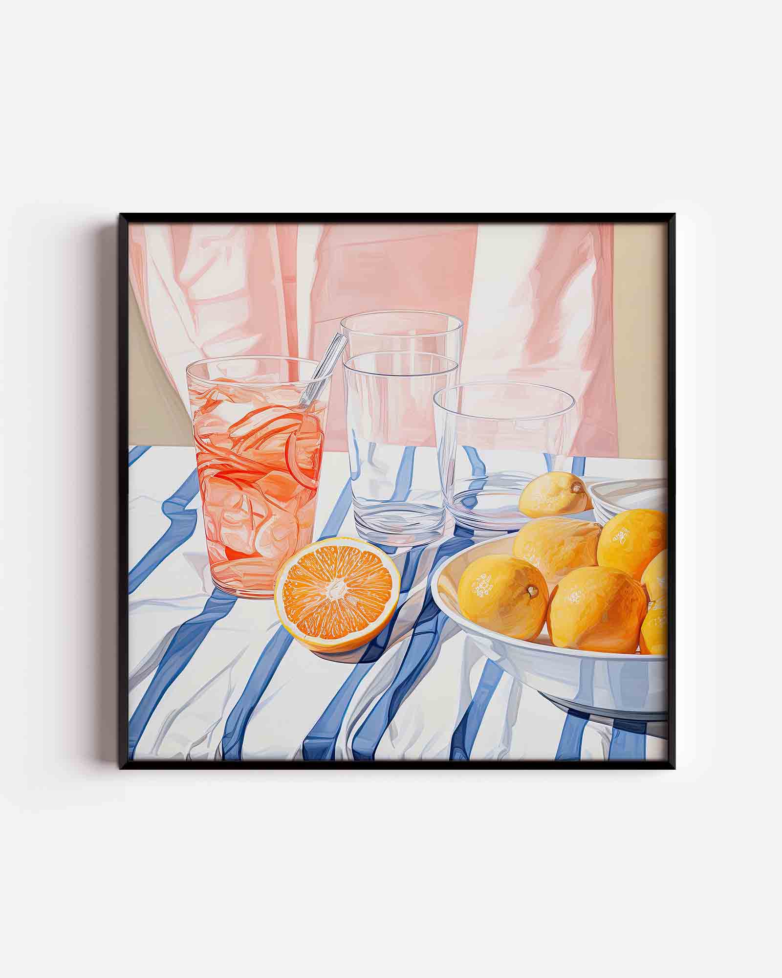 Citrus en glazen Poster