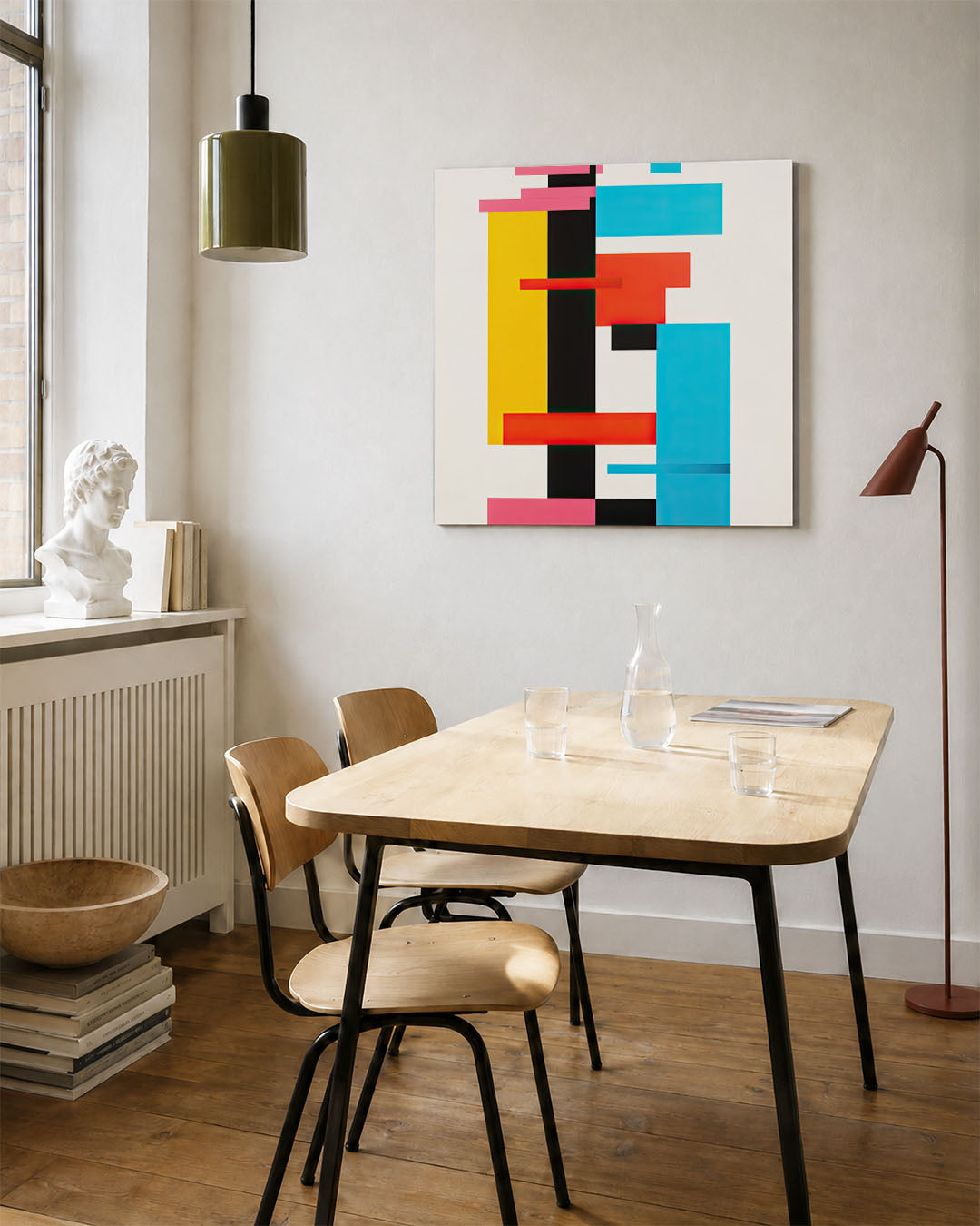 Geometrische kleurencompositie Kunstwerk