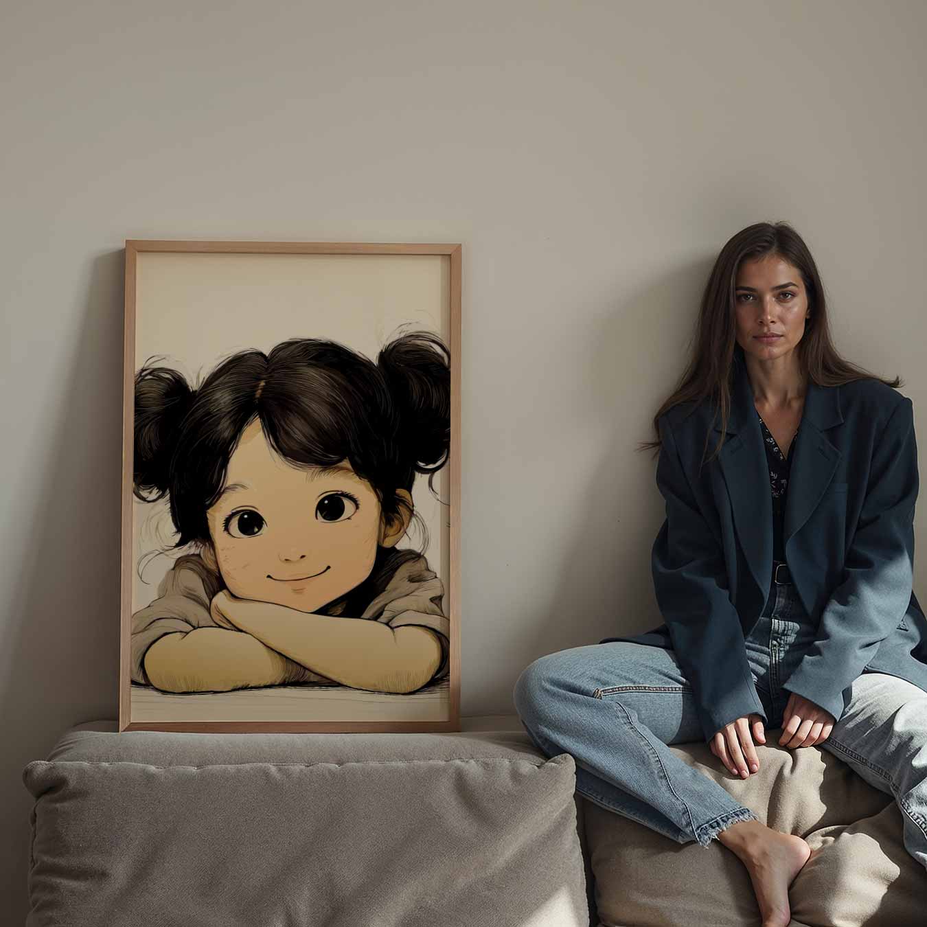 Schattige Kinderposter met Vrolijke Illustratie Poster-WallArtistic