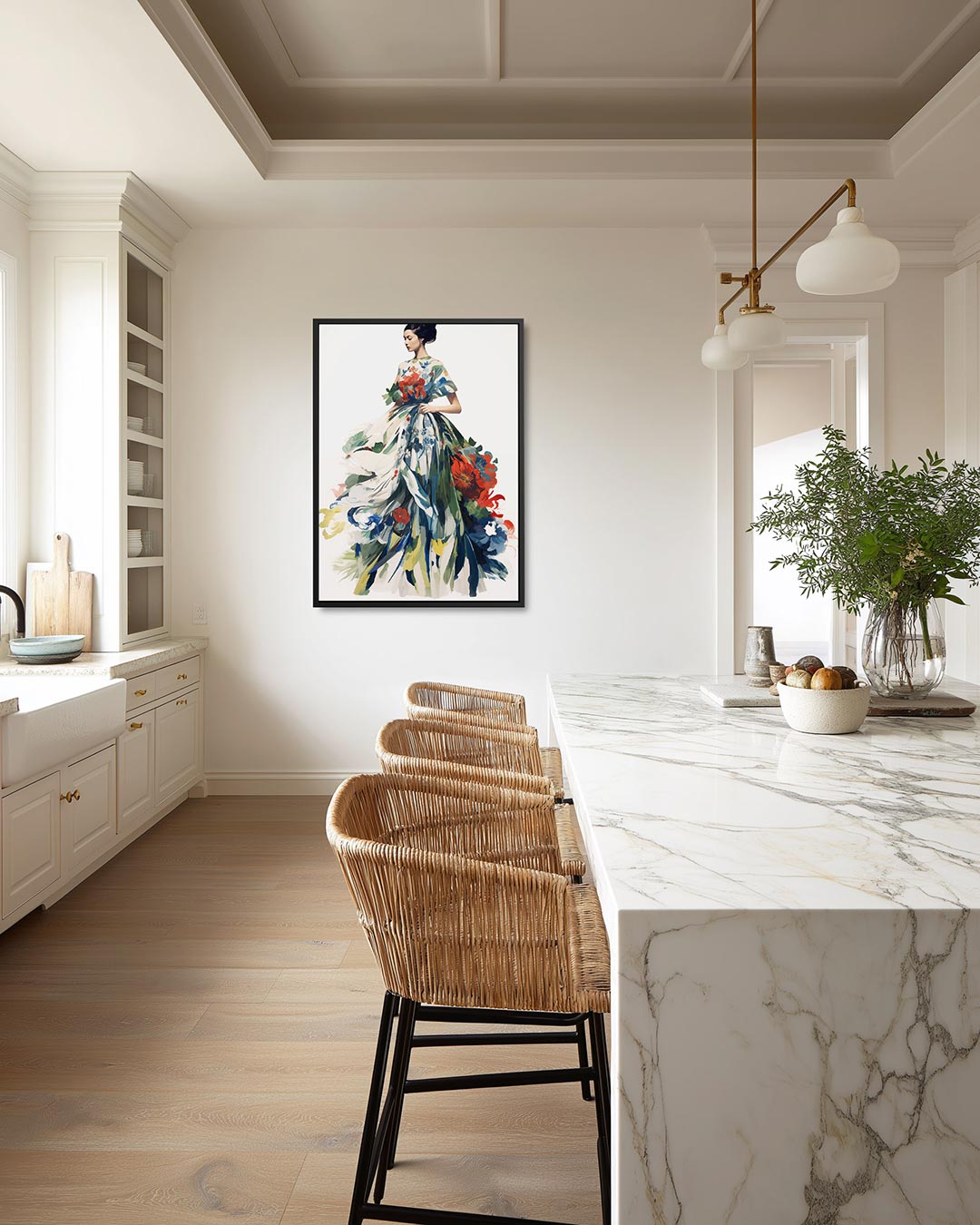 Vloeiende bloemenpracht Kunstwerk