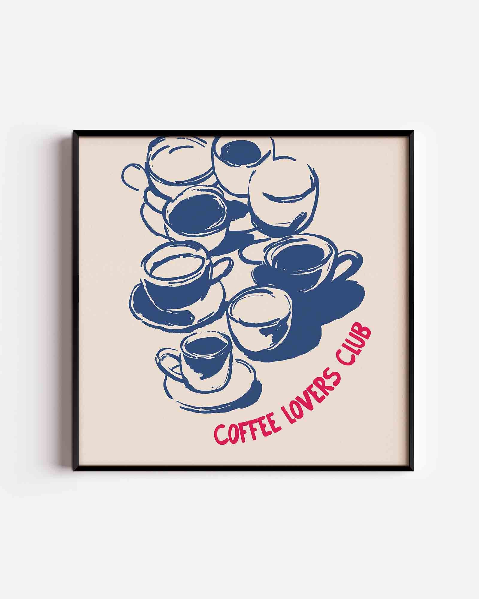 Koffiekopjes illustratie Poster