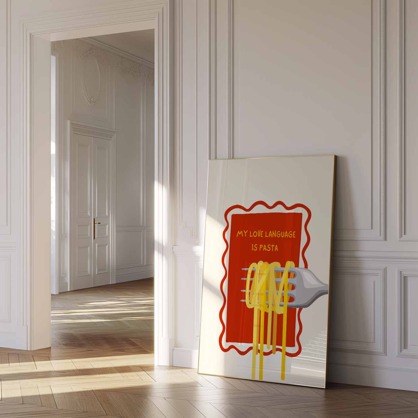 Pasta Liefde Taalposter-WallArtistic
