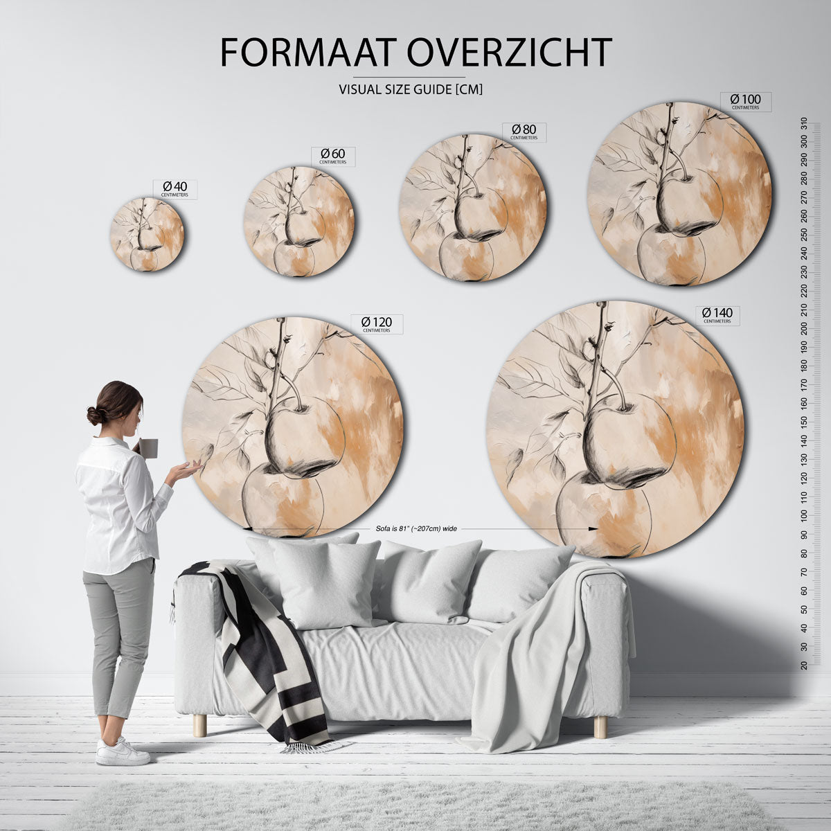 Twee appels aan tak Muurcirkel