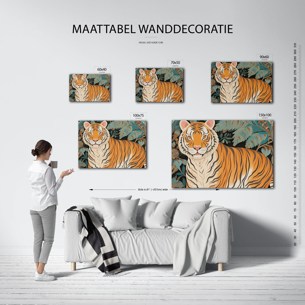 Tijger in jungle Kunstwerk