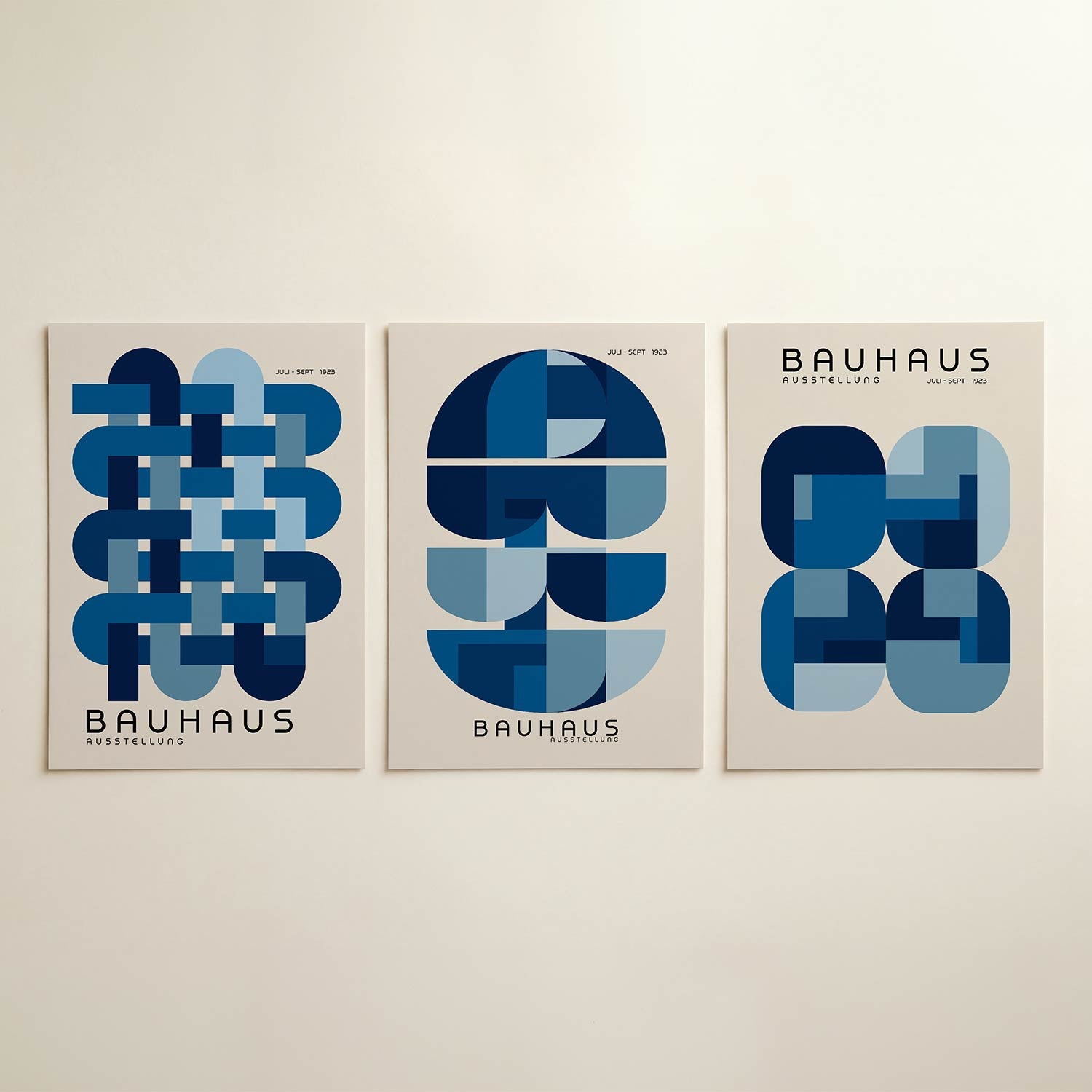 Vlechtwerk in blauw Posterset
