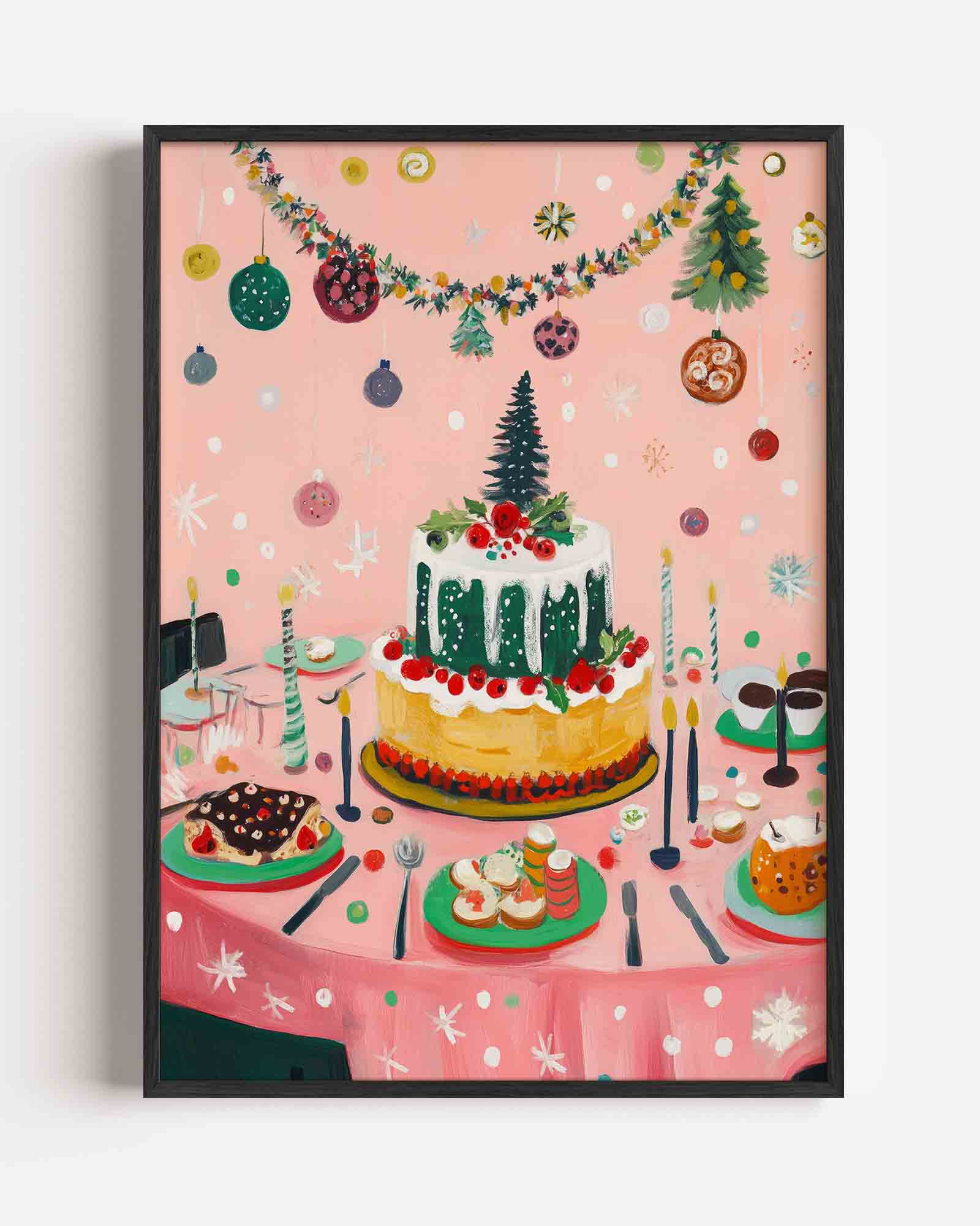 Feestelijke taart en decoratie Poster