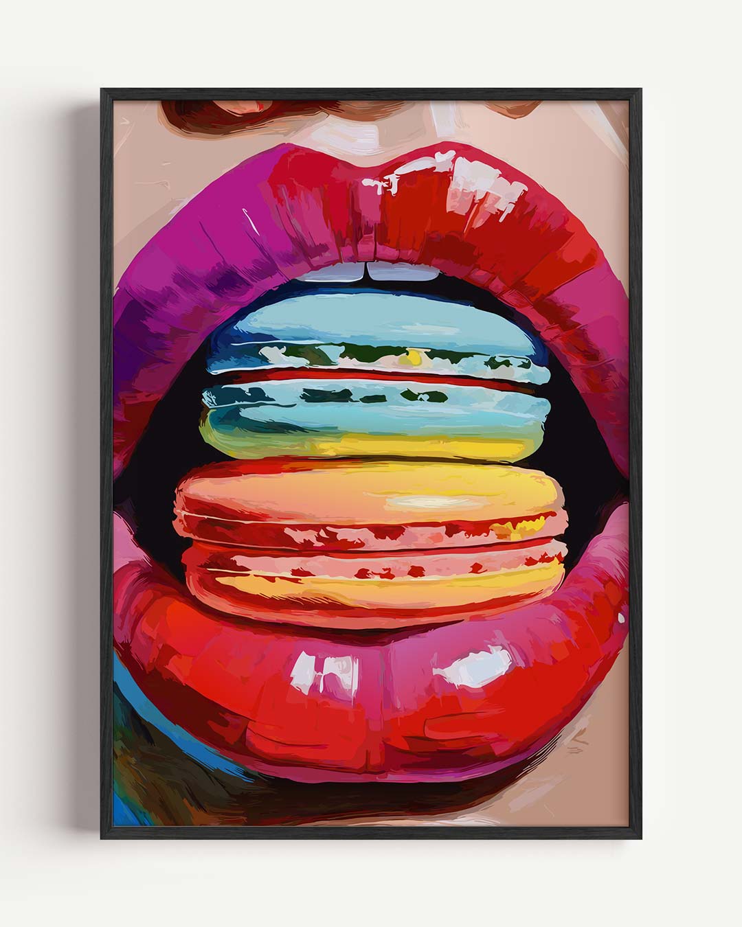 Kleurrijke Macaron Lippen Poster-WallArtistic