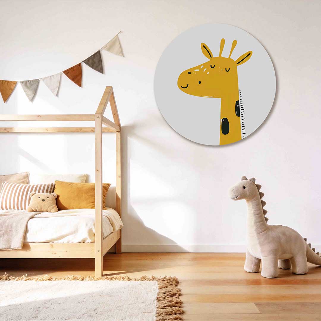 Giraffe illustratie Muurcirkel