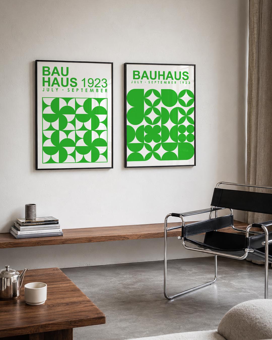 Groene vormenritme Posterset