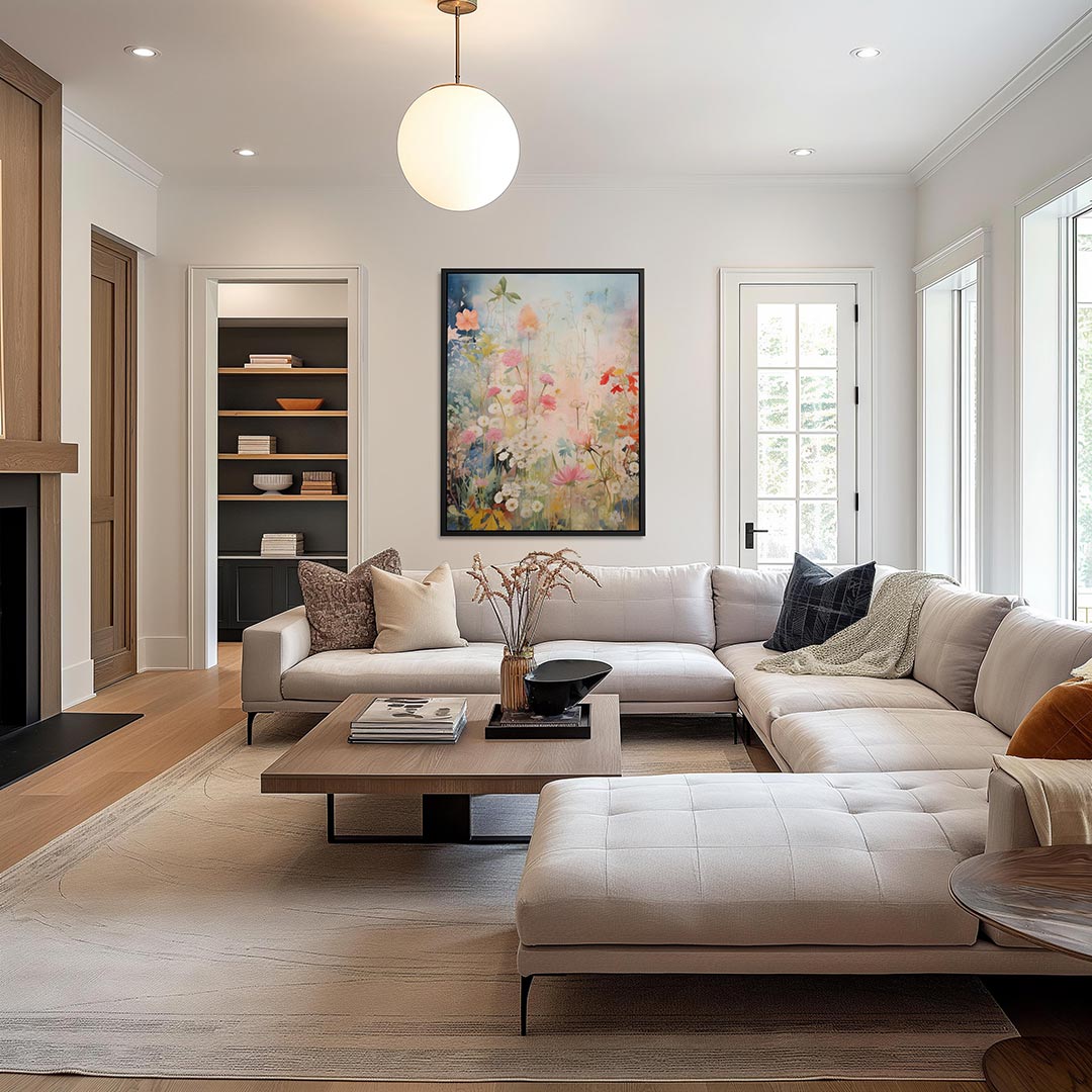 Bloemenpracht in pastel Kunstwerk