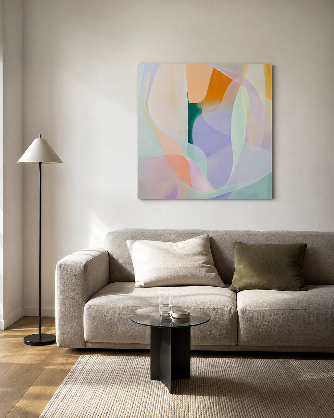Vloeiende kleuren compositie Kunstwerk