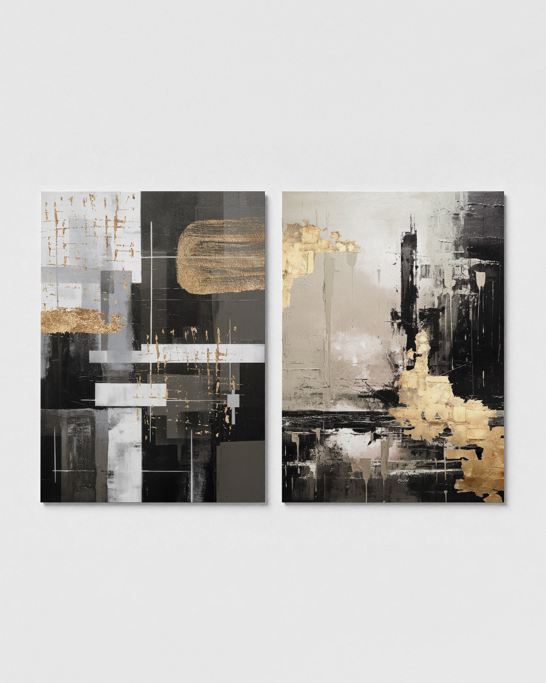 Goud en grijs harmonie Posterset