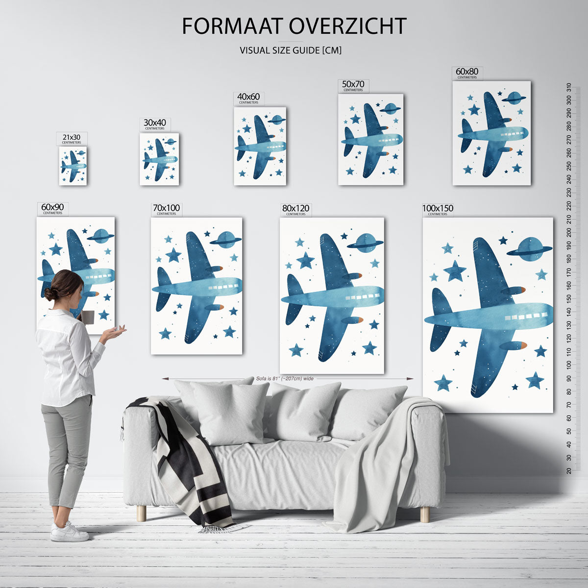 Vliegtuig en sterren Poster