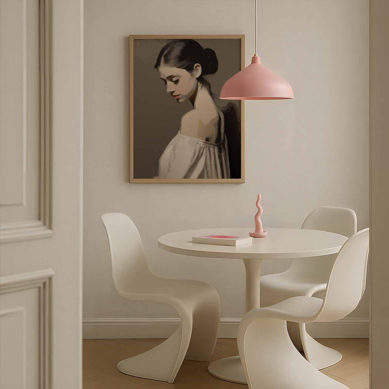 Elegante Dromerige Vrouw Poster-WallArtistic