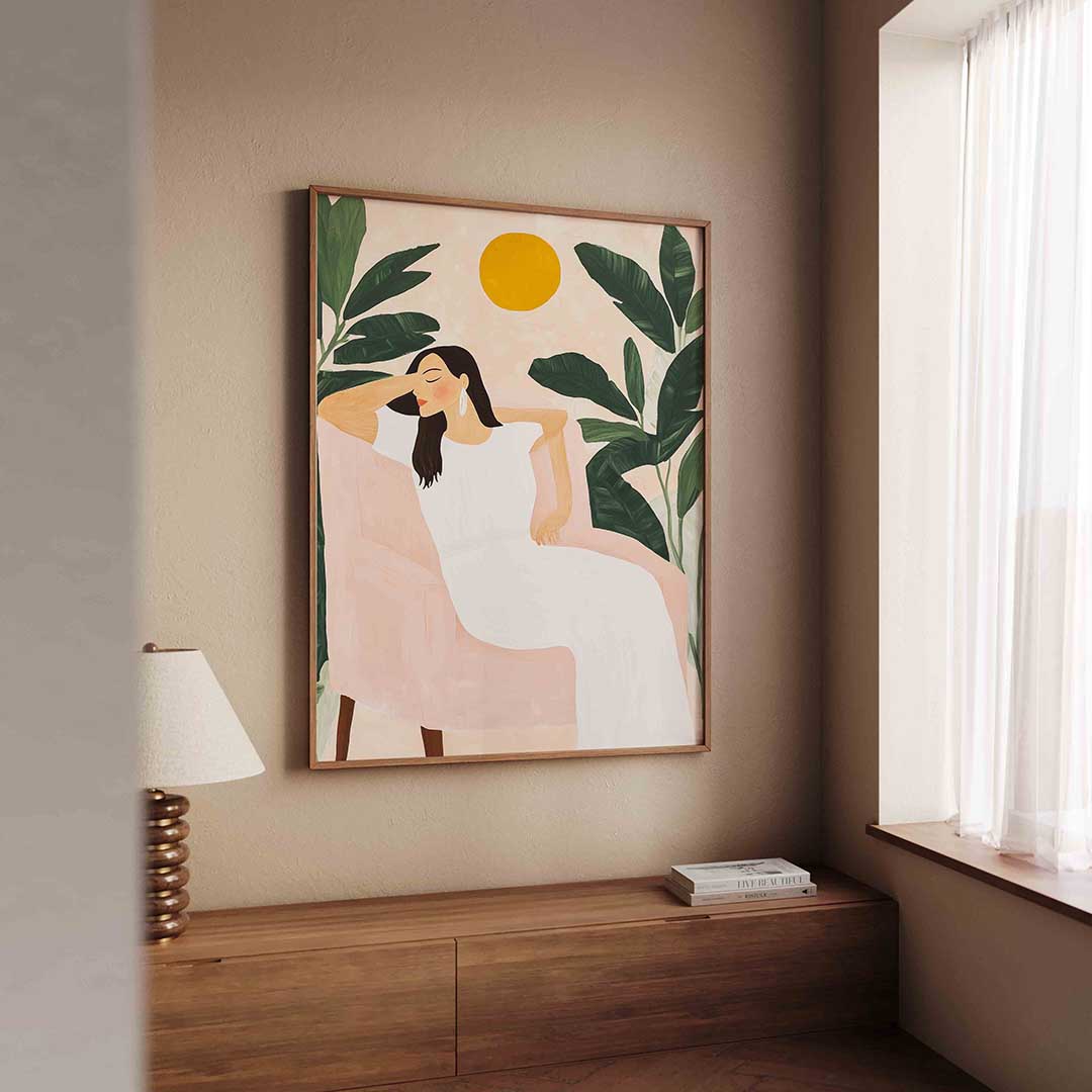 Vrouw in stoel Poster