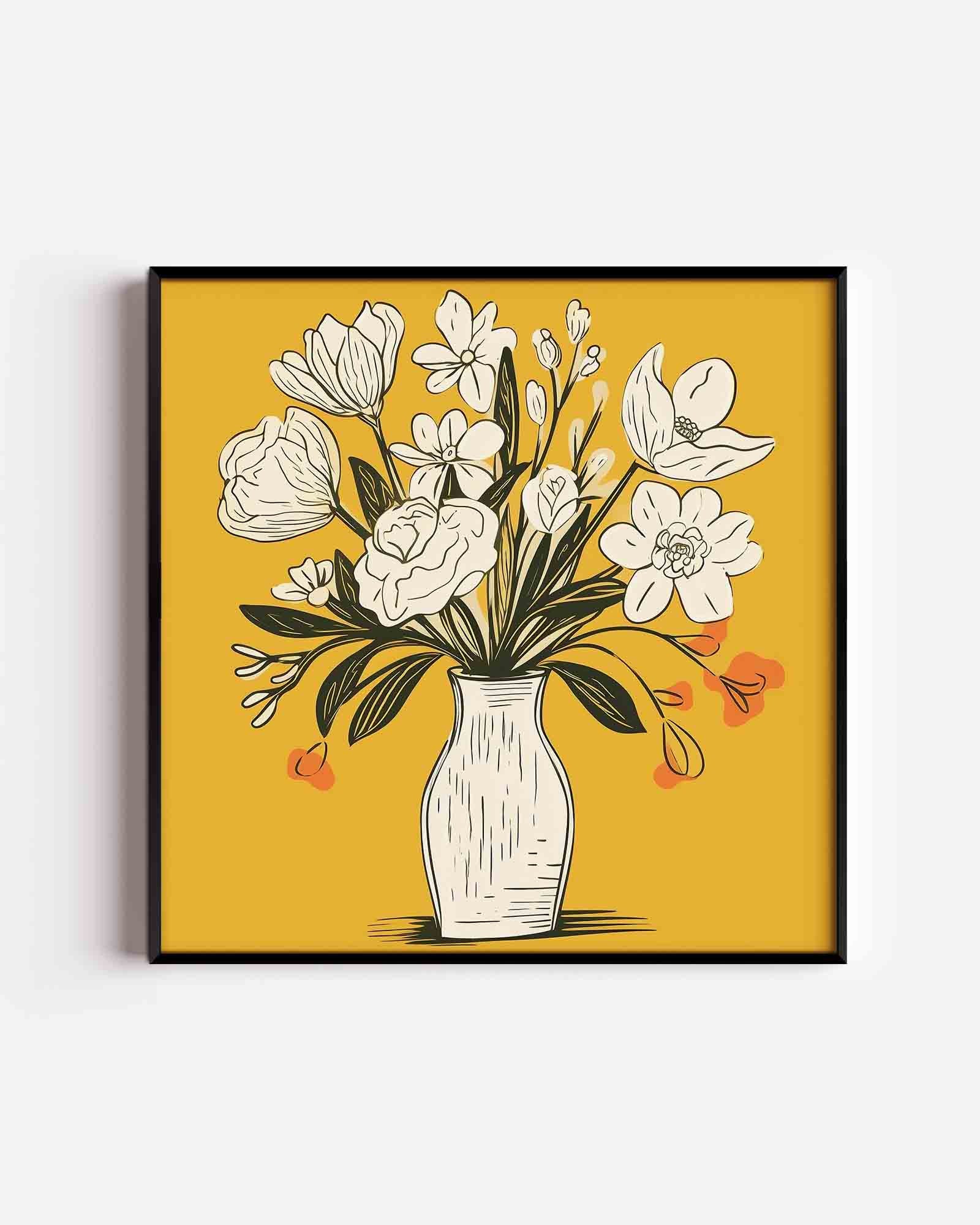Bloemen in vaas Poster