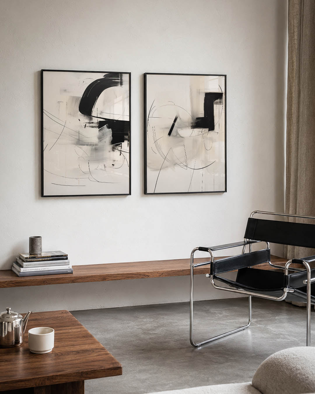 Zwart wit dynamiek Posterset