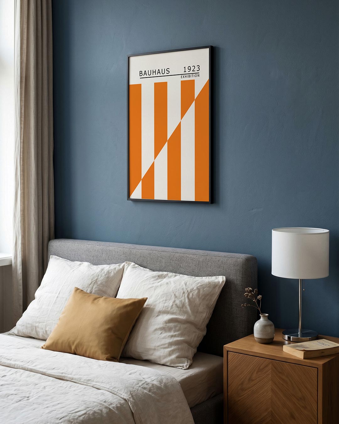 Oranje lijnenspel Poster