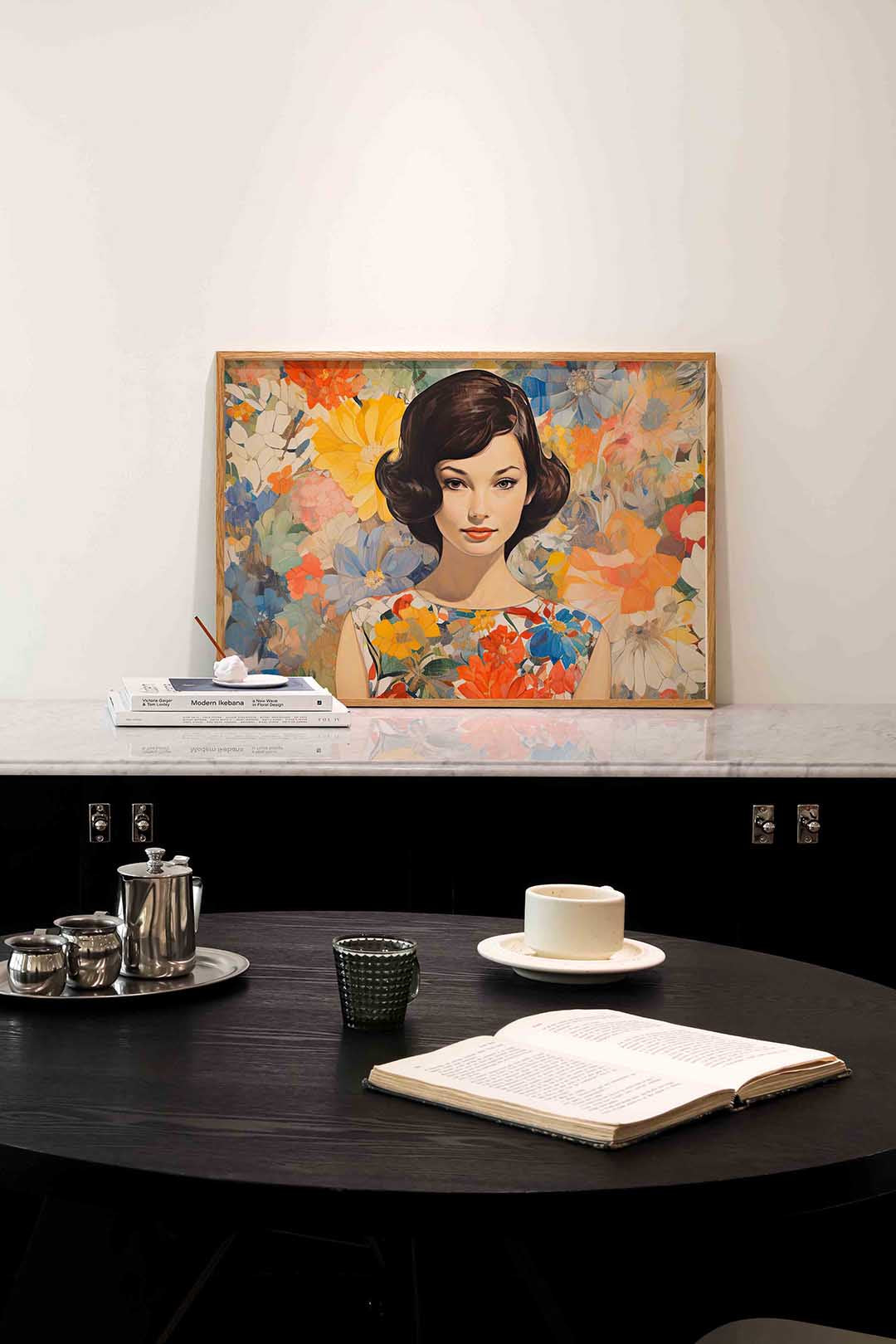 Vrouw met bloemen Poster