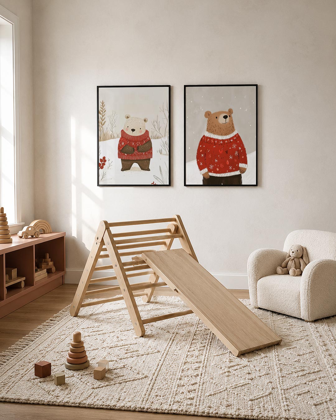 Winterse knuffelbeer Posterset