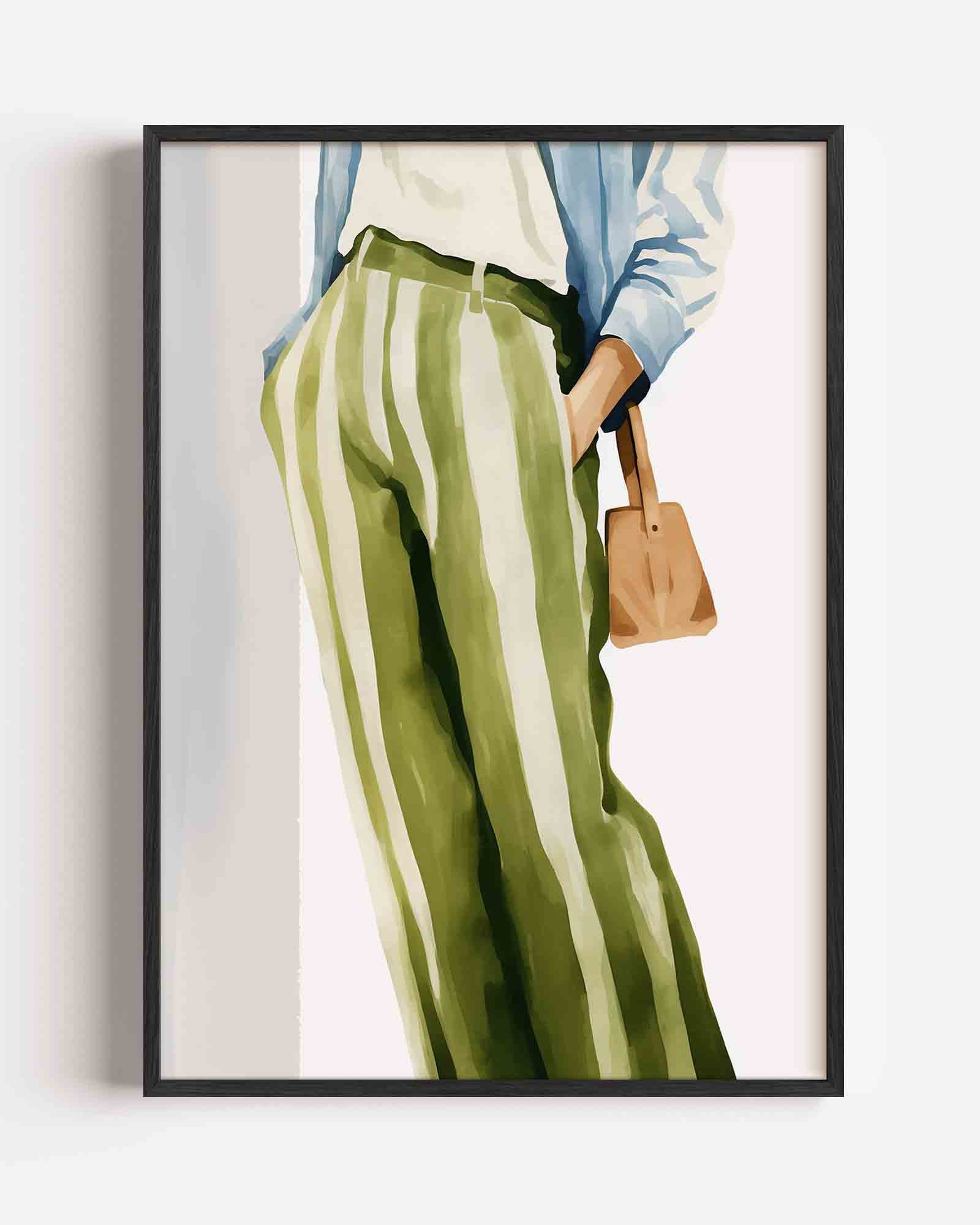 Gestreepte broek en tas Poster
