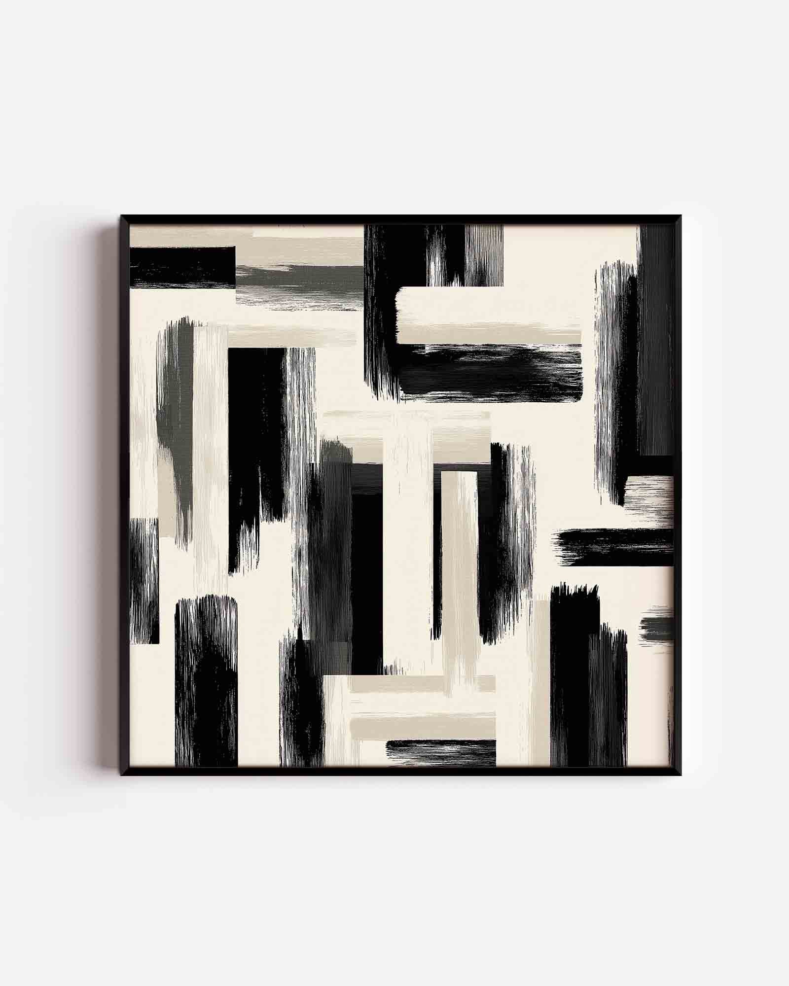 Abstracte penseelstreken Poster