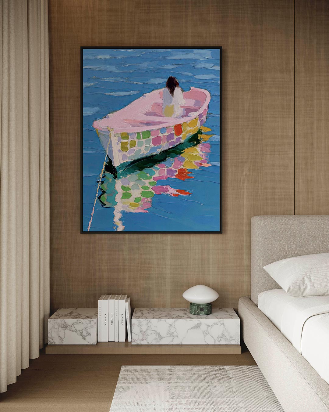 Kleurrijke boot Kunstwerk