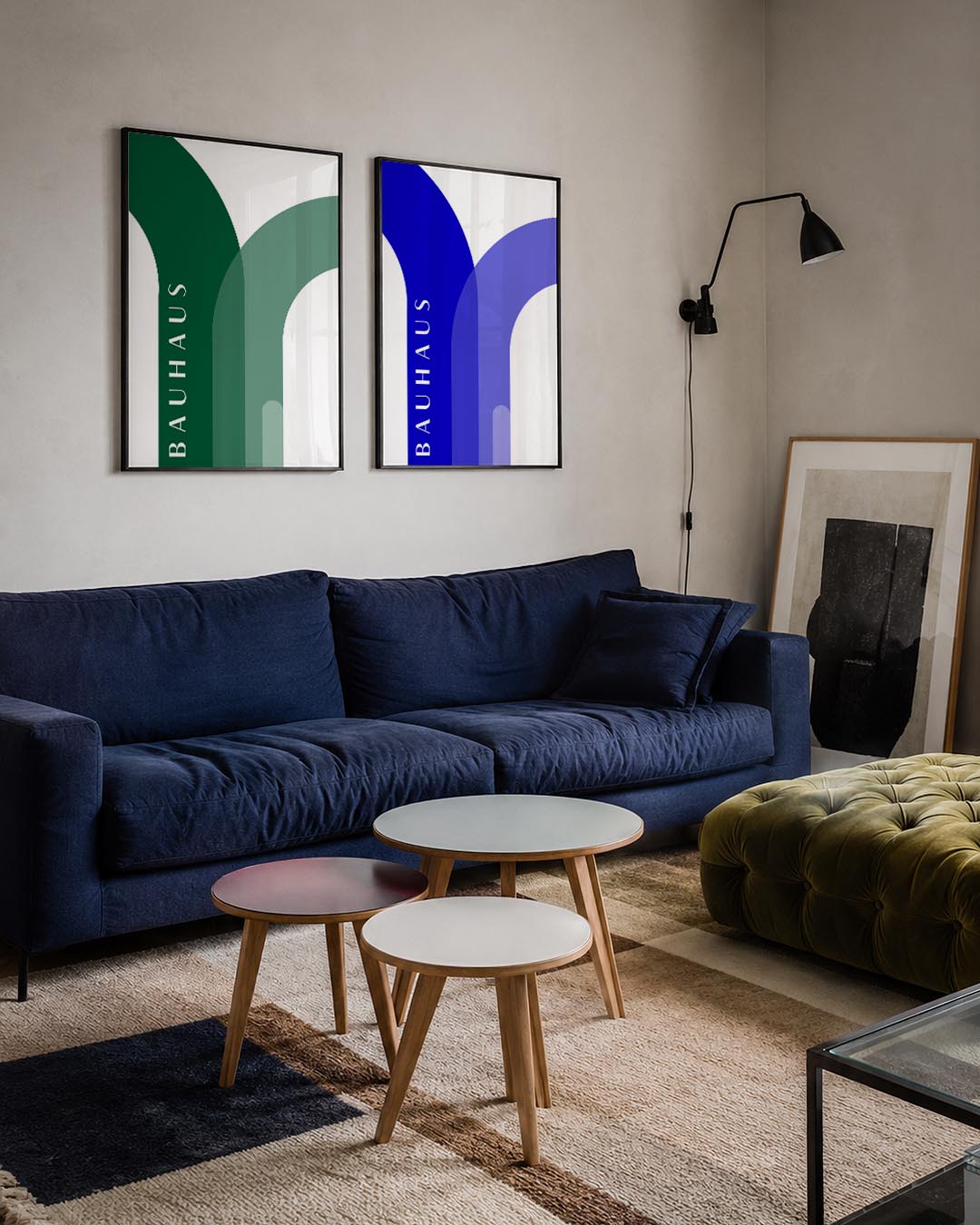 Groene boogvormen Posterset