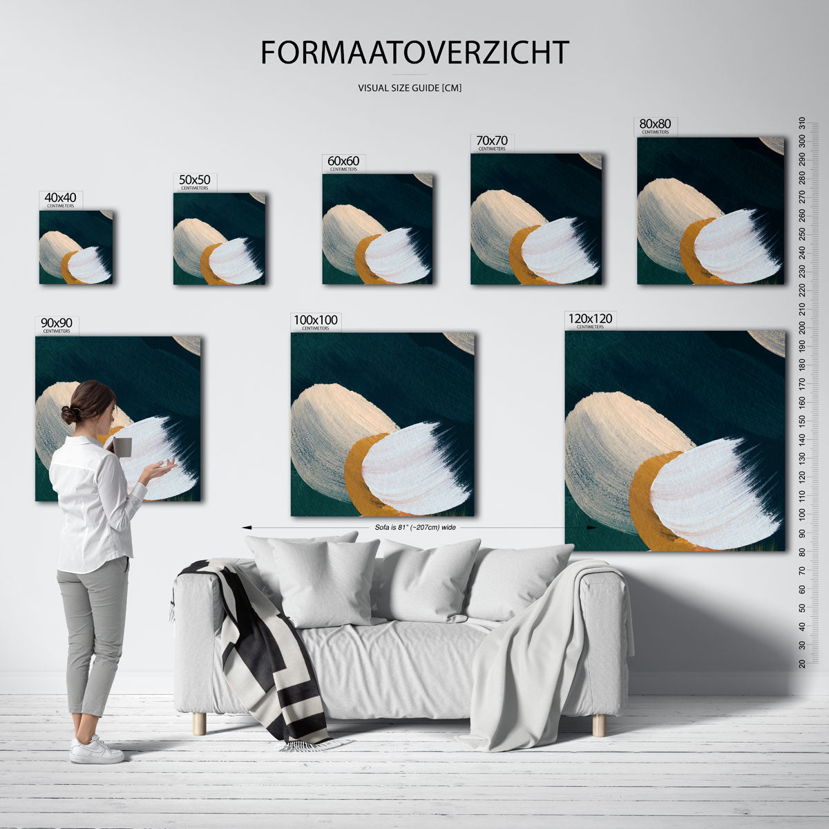 Abstracte penseelstreken Poster