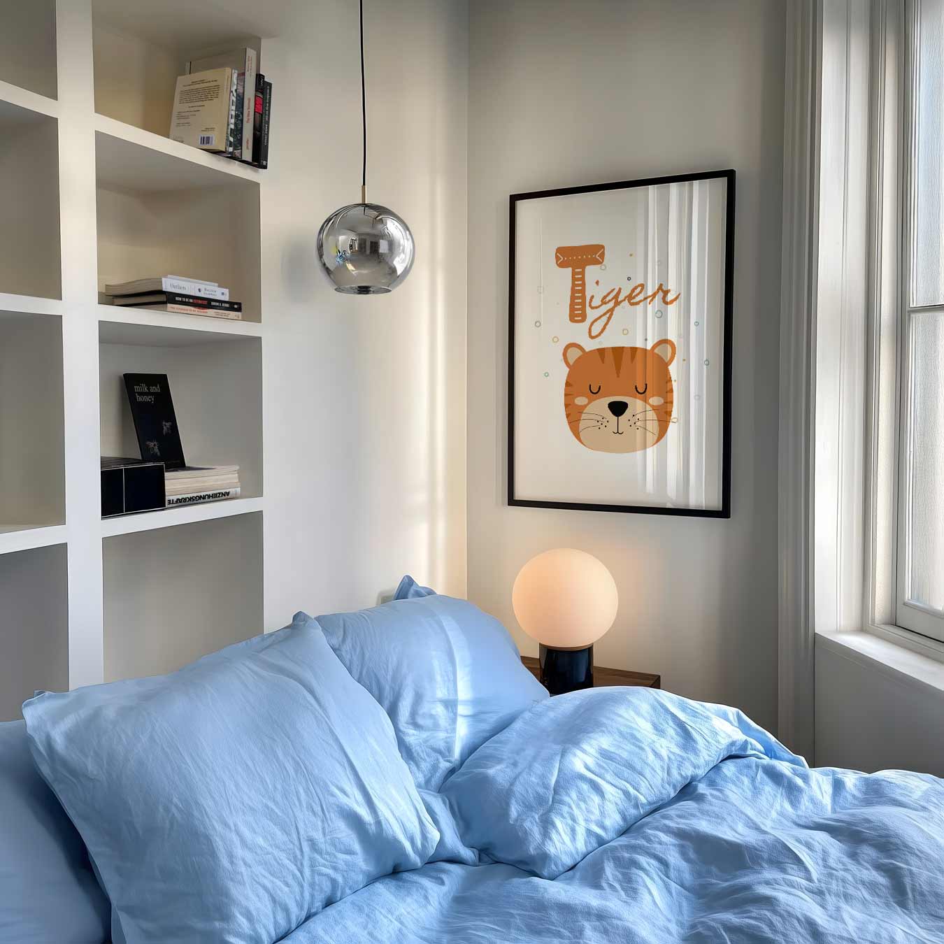 Schattige Tijger Kinderkamer Poster-WallArtistic