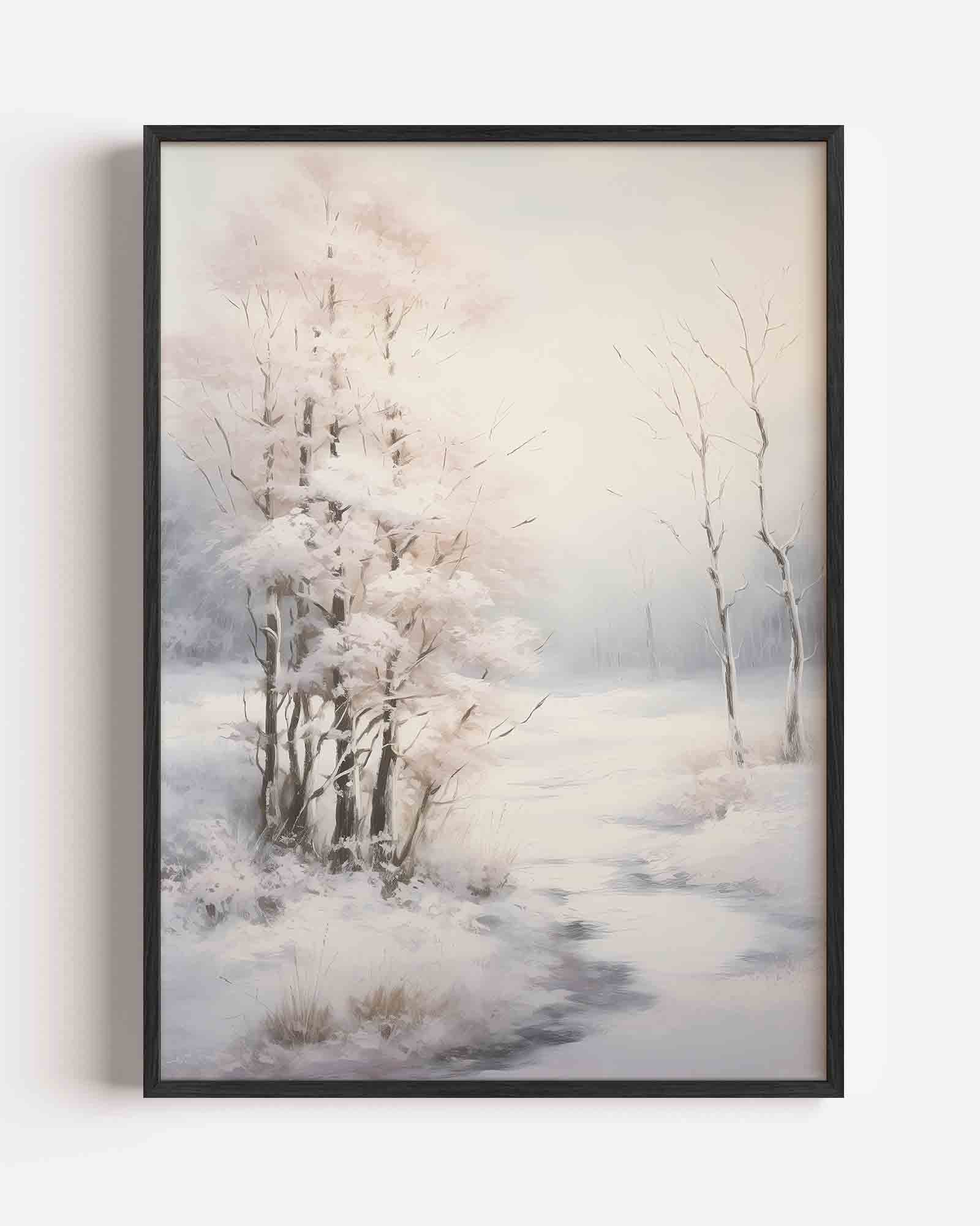 Winterlandschap met bomen Poster