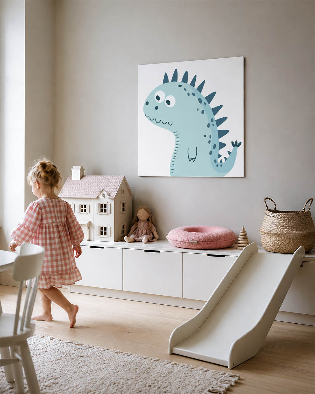 Speelse dino illustratie Kunstwerk