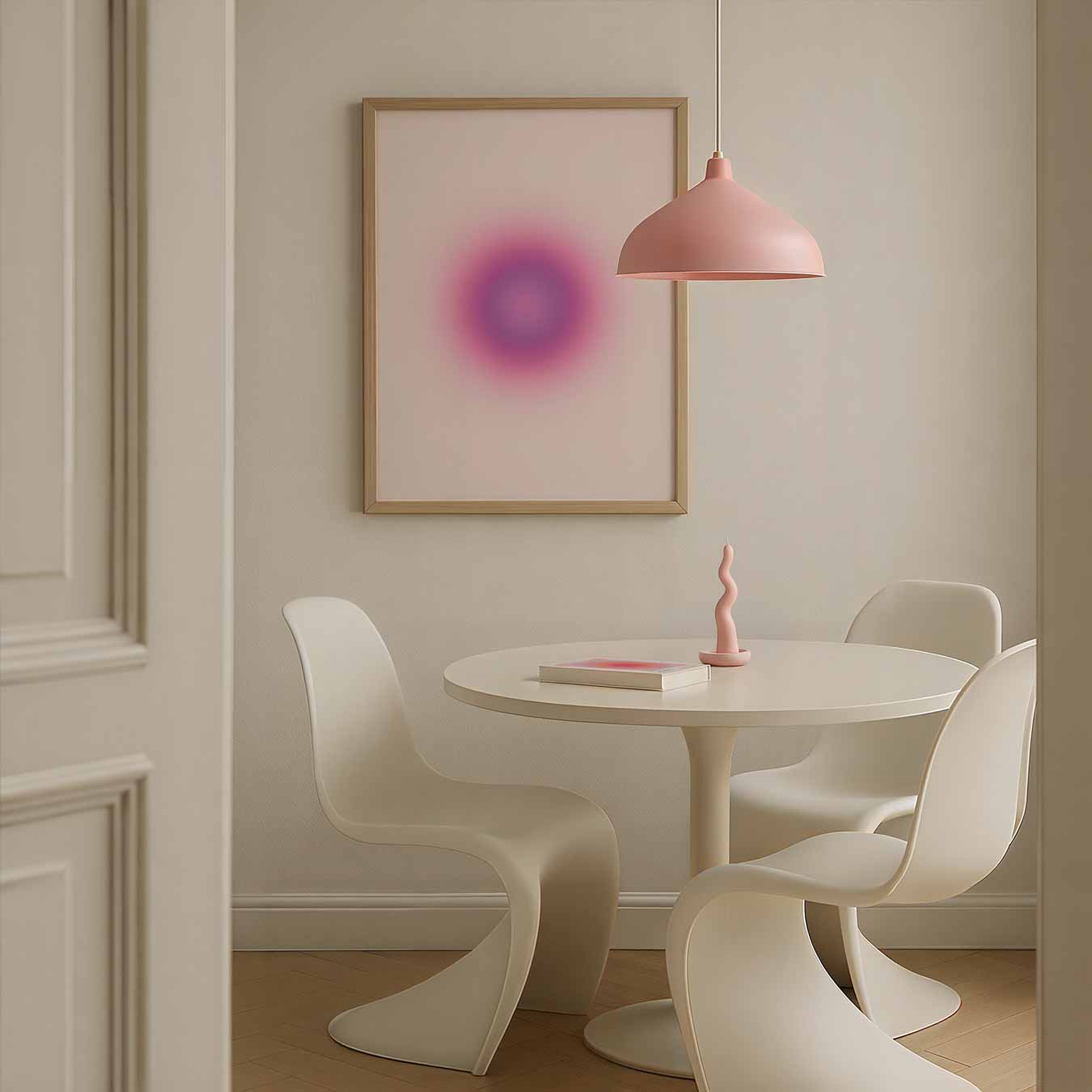 Roze Aquarel Cirkel Poster-WallArtistic