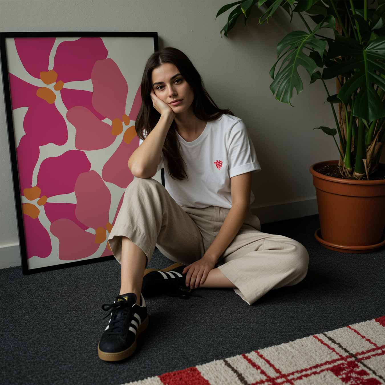 Bloemrijke Roze Droom Poster-WallArtistic
