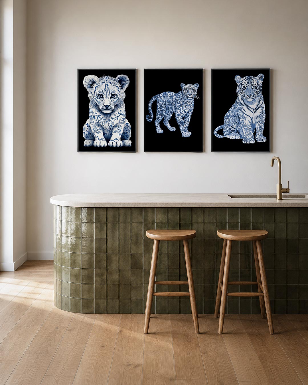 Dierenpatroon harmonie Posterset