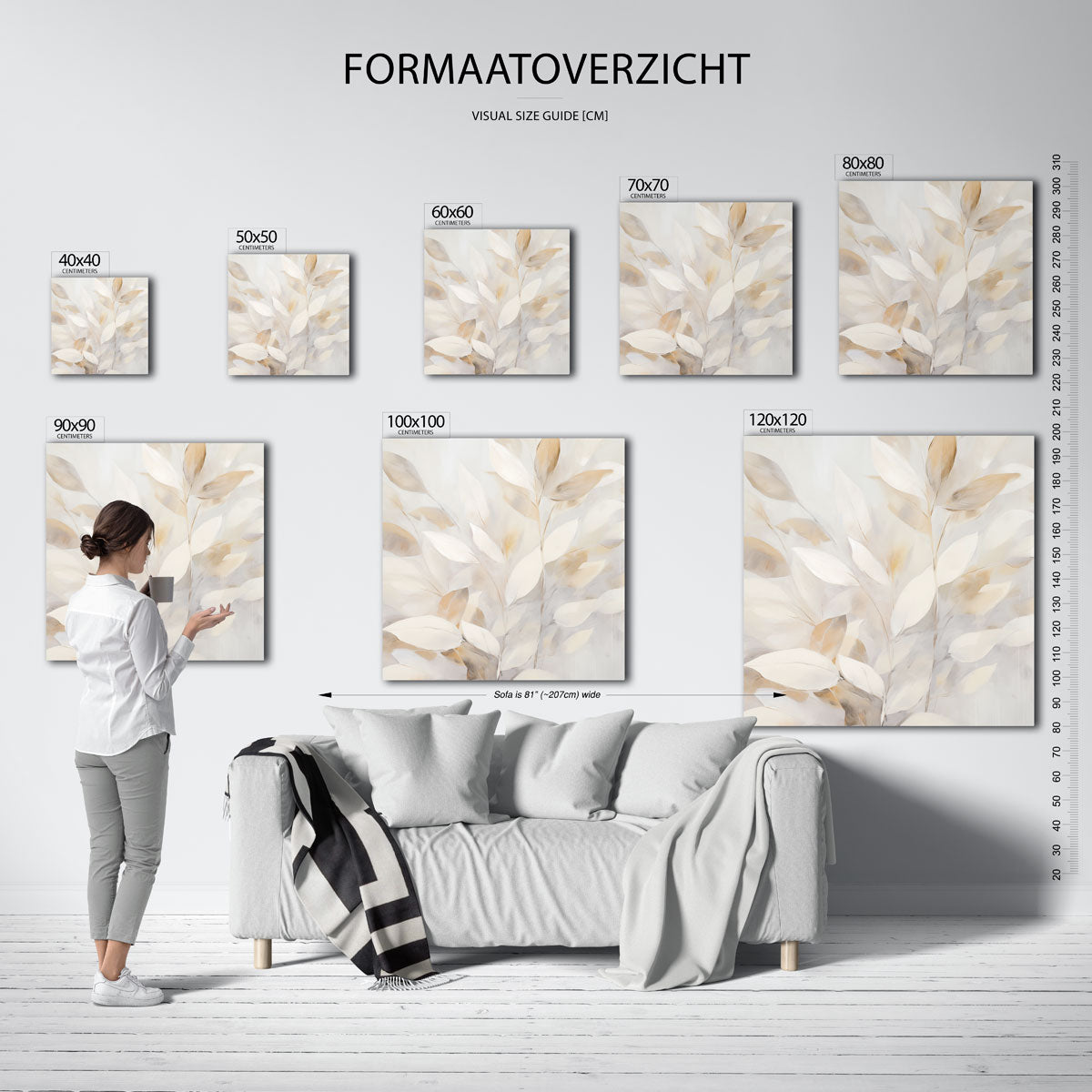 Bladeren in zachte tinten Poster