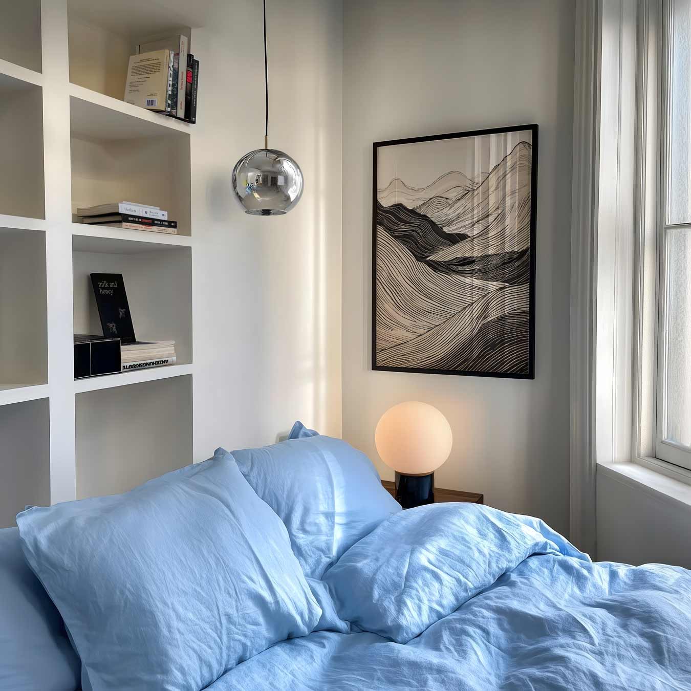 Abstracte Bergen in Lijnen Poster-WallArtistic