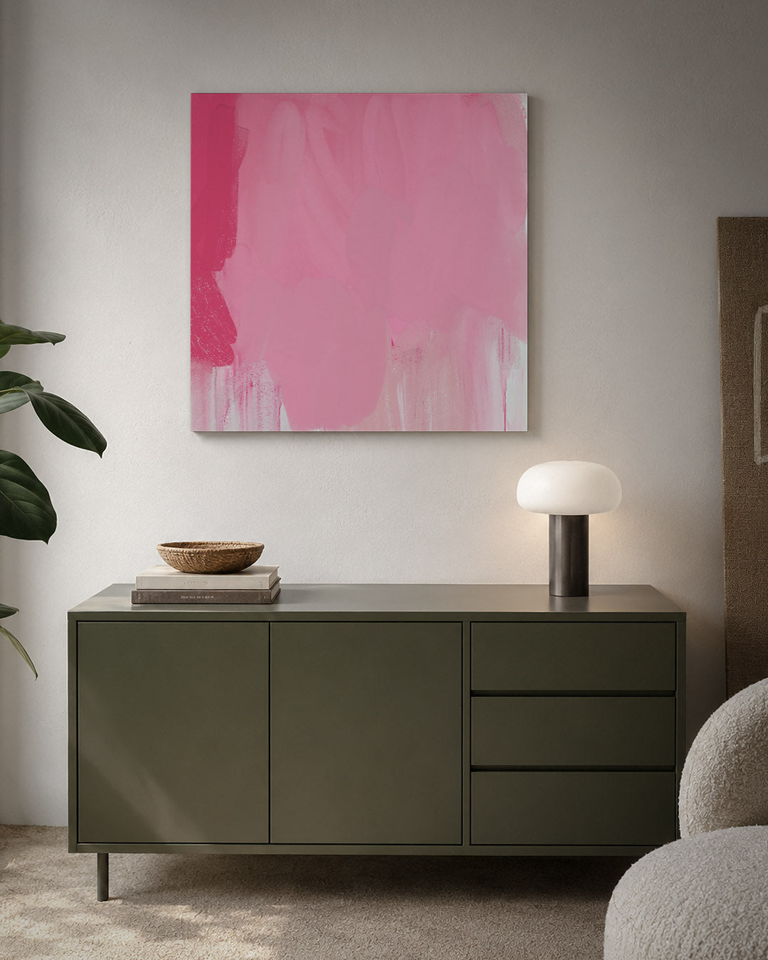 Roze vormen compositie Kunstwerk
